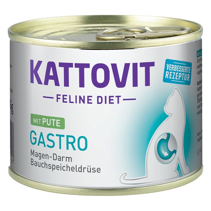 Kattovit - Feline Dieet Gastro 12x185g - Kalkoen