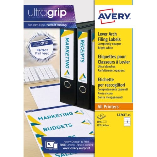 Rugetiket Avery Zweckform breed 61x192mm zelfklevend wit