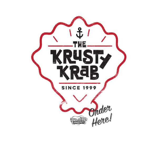 Spongebob Krusty Krab Unisex Ringer T-Shirt - Wit / Rood - M