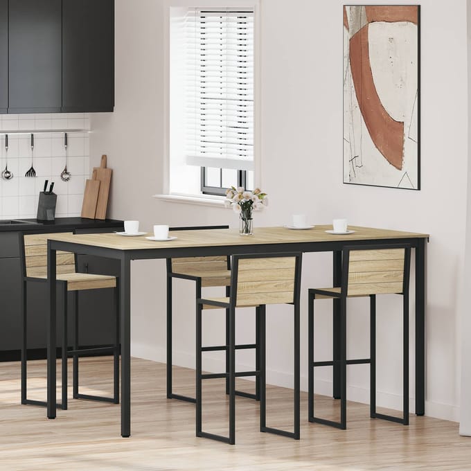 vidaXL - Staande - Bartafel - Bewerkt - hout - Rechthoekig