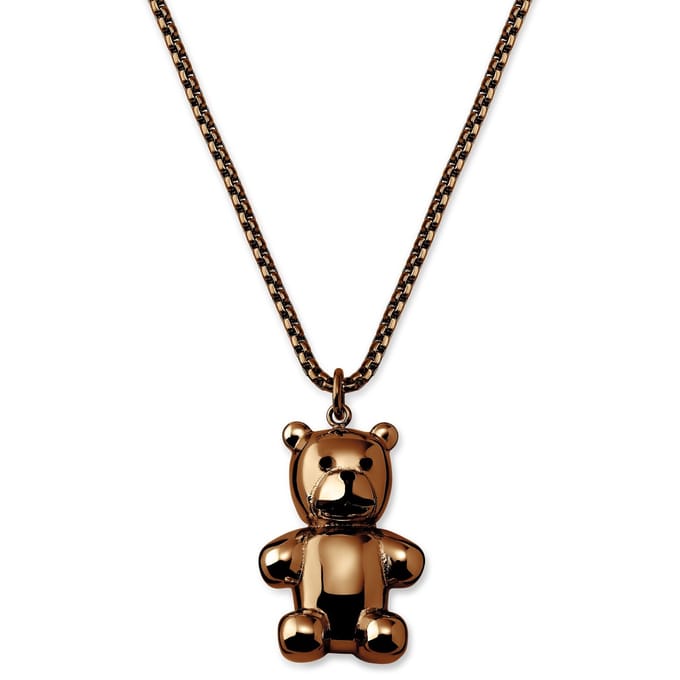 Egan | Koperkleurige Ketting van Roestvrij Staal met Teddybeer Hanger