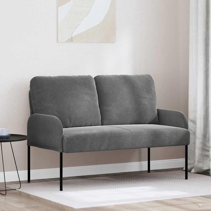 vidaXL - Banken - met - kussen - 110cm - Donkergrijs - Multiplex