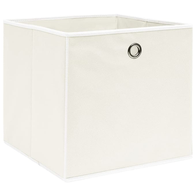 vidaXL - Opbergboxen - 4 - st - 32x32x32 - cm - stof - wit