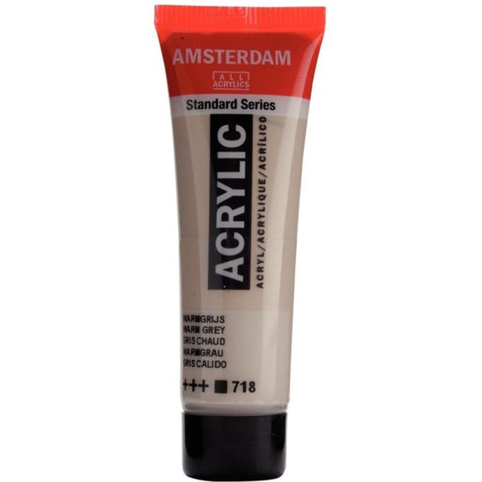 Verf - Acryl - 718 - Warm grijs - Amsterdam - 20ml