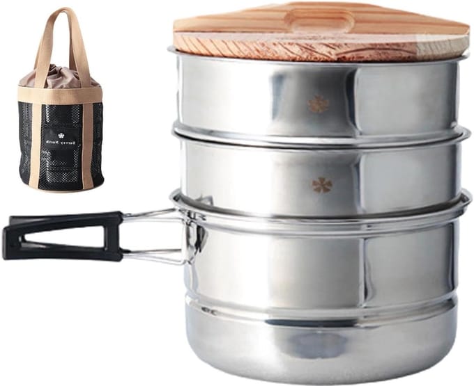 Groentestoompan - Stoompan RVS - Gezond Koken - Stapelbaar Ontwerp - 18 cm - Zilver