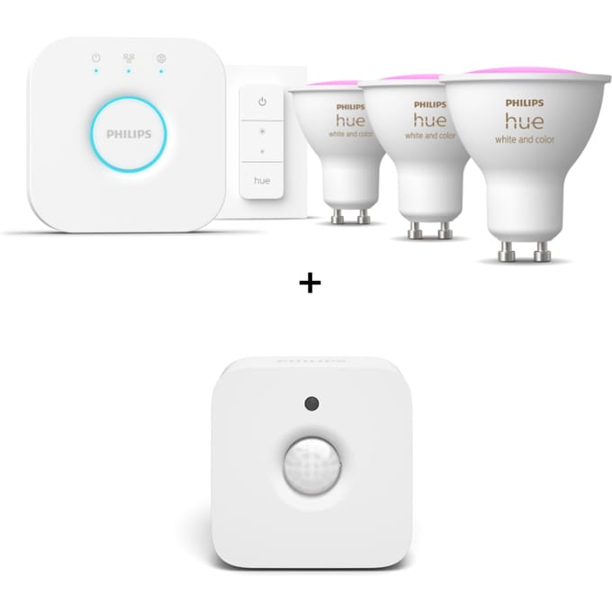 Philips Hue starterkit - wit en gekleurd licht - 3-lampen - GU10 - 1 dimmer switch