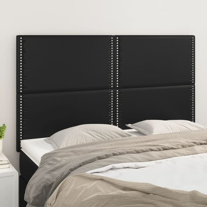 vidaXL - Hoofdbord - zwart - 144x5x118/128 - cm - kunstleer