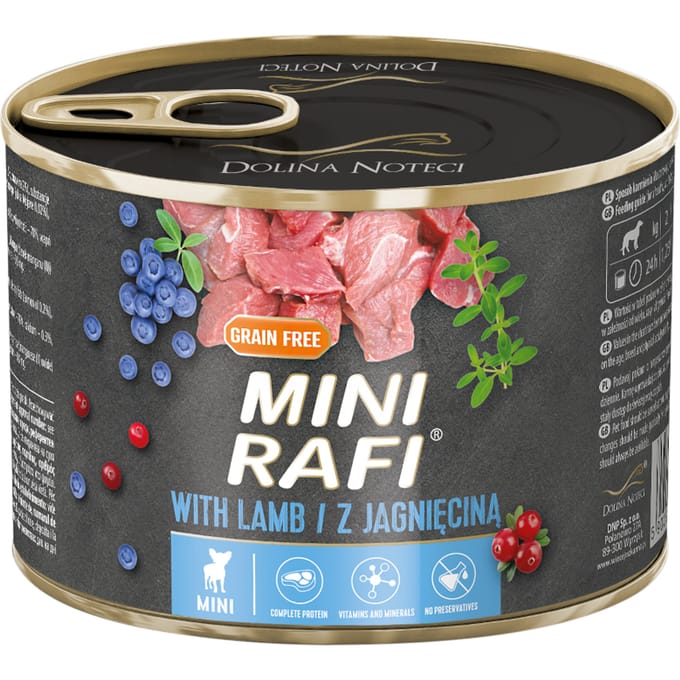 Dubbelpak: 24x185g Lam Rafi Mini hondenvoer nat