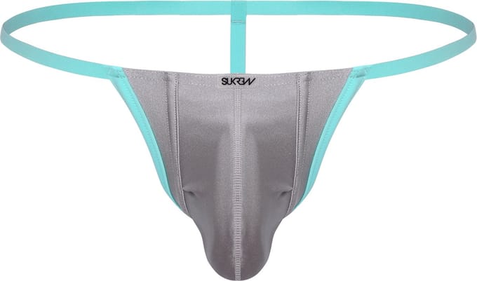 SUKREW G-String Silver Sparkle - MAAT M - Heren Ondergoed - String voor Man - Mannen Thong
