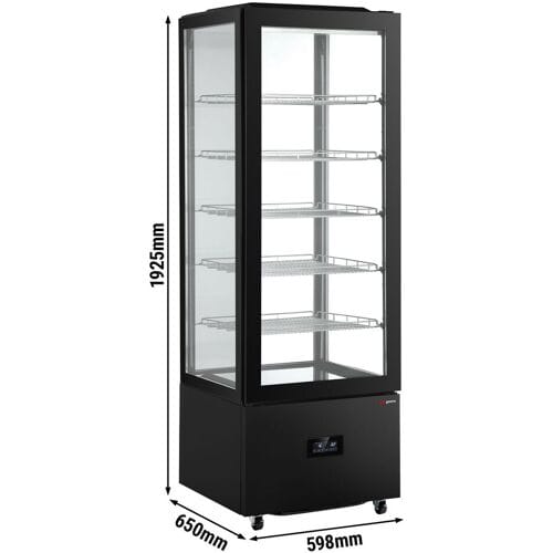 GGM Gastro Panoramavitrine - 442 Liter - mit 5 Ablagen - LED Beleuchtung