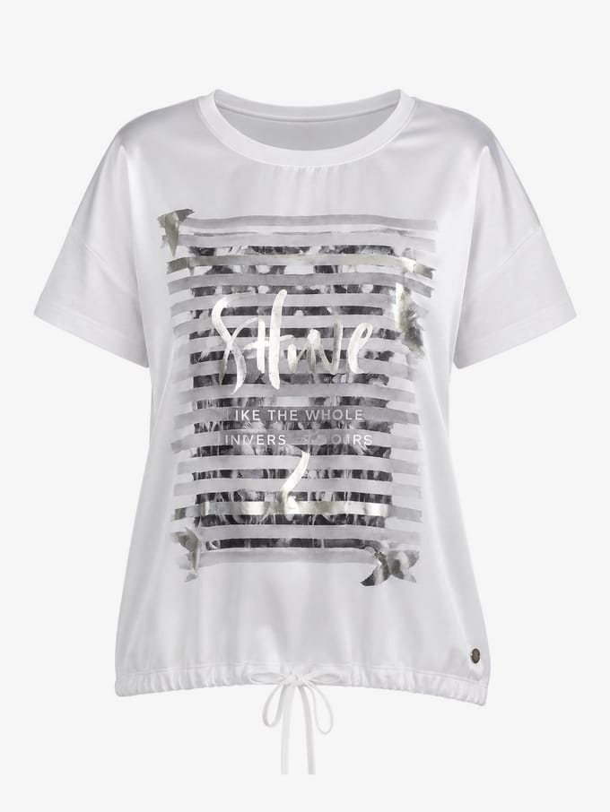 van Verla - Shine Tshirt - Dames - Korte mouw - Ronde hals - wit / grijs - Maat S