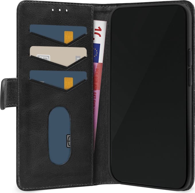 Mobilize Bookcase hoesje geschikt voor Samsung Galaxy A35 - Effen Zwart - Leer