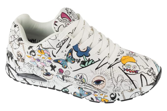 Skechers Uno - Process Sketch, Mannen, Wit, Sneakers, maat: 42,5