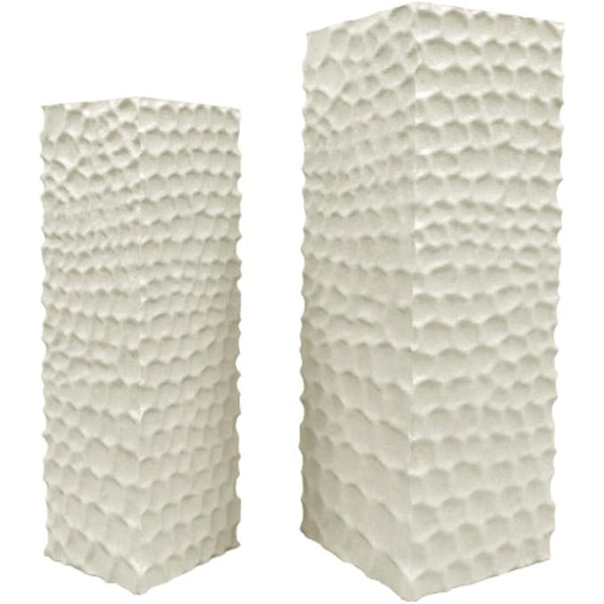 PTMD - Bloemenzuil Isaiah - Wit - 33x33x95cm - Set van 2