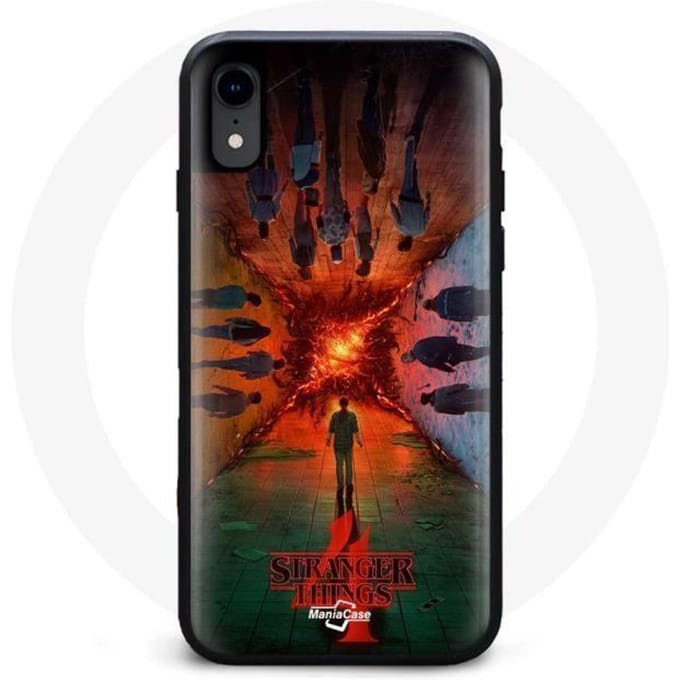 Coque pour Iphone XR Stranger Things Saison 4 Affiche Equipages de la Nouvelle Théorie