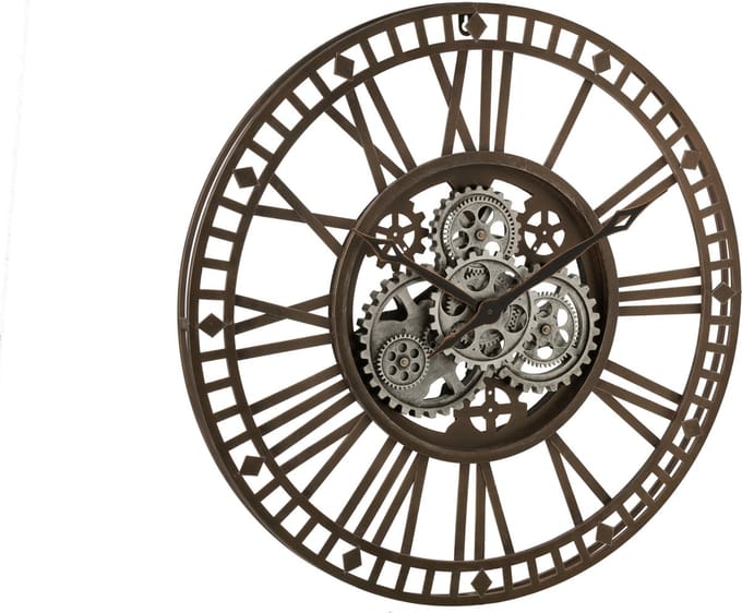 J-Line klok Radars Romeinse Cijfers - metaal - goud - Ø 60 cm