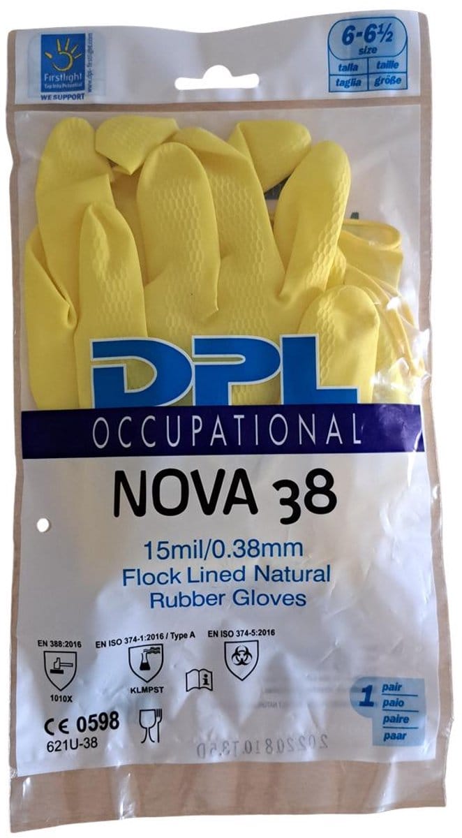 Huishoudhandschoenen natuurrubber maat S