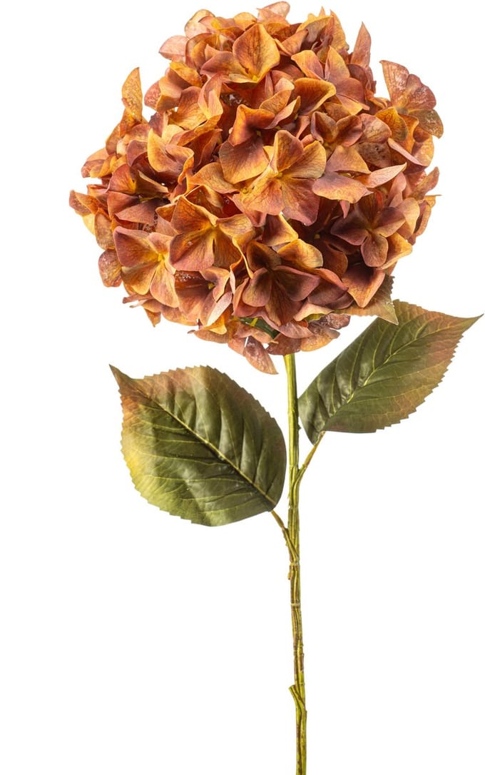 Emerald - Kunstbloem Hortensia XL 90cm koraal - Kunstplant voor binnen