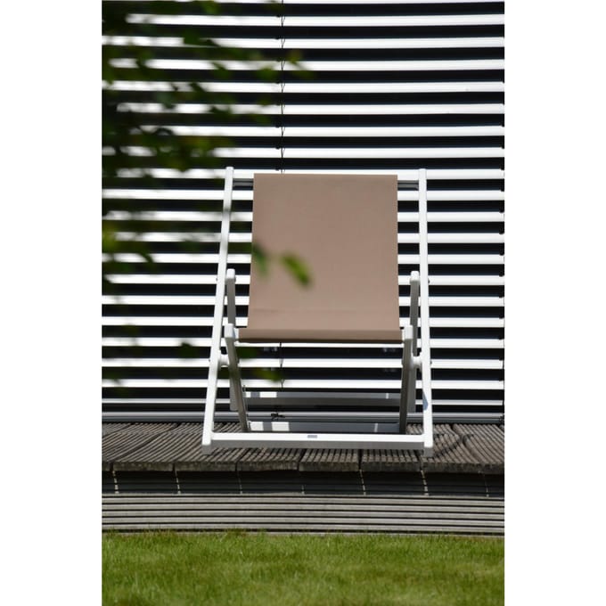 Jan Kurtz - Rimini ligstoel - wit/taupe - 4 - 6 Wochen
