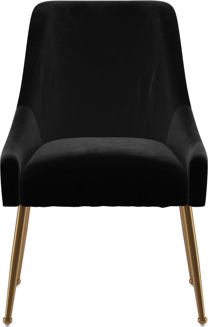 Daphne-Stoel - Zwart Fluweel - Set van 2