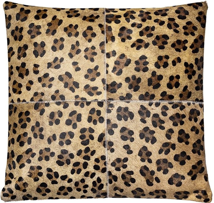 Sierkussen Koeienhuid Gekleurd Leder / Bont 45x45x15cm | Mars & More