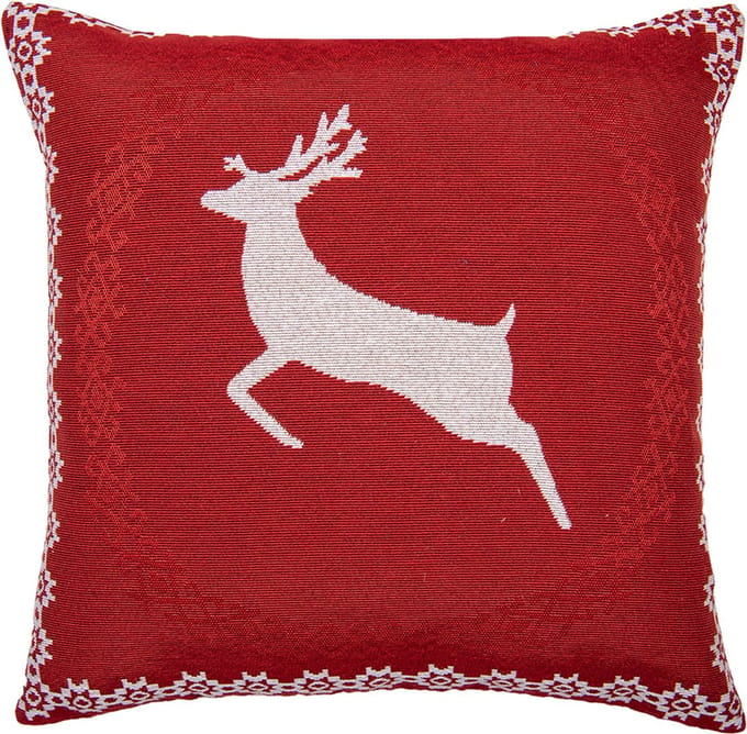 Clayre & Eef Kussenhoes 44x44 cm Rood Polyester Hert