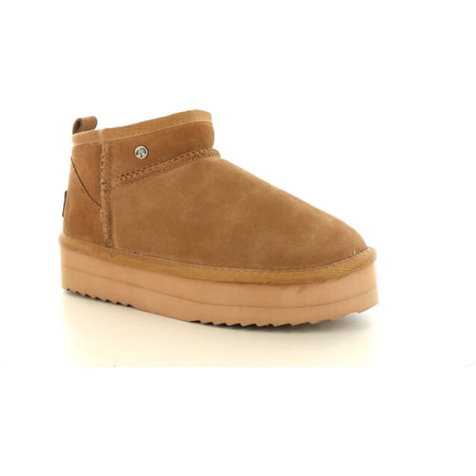 Warmbat Durack Suede Boot Plateau Dames Laarzen - Cognac