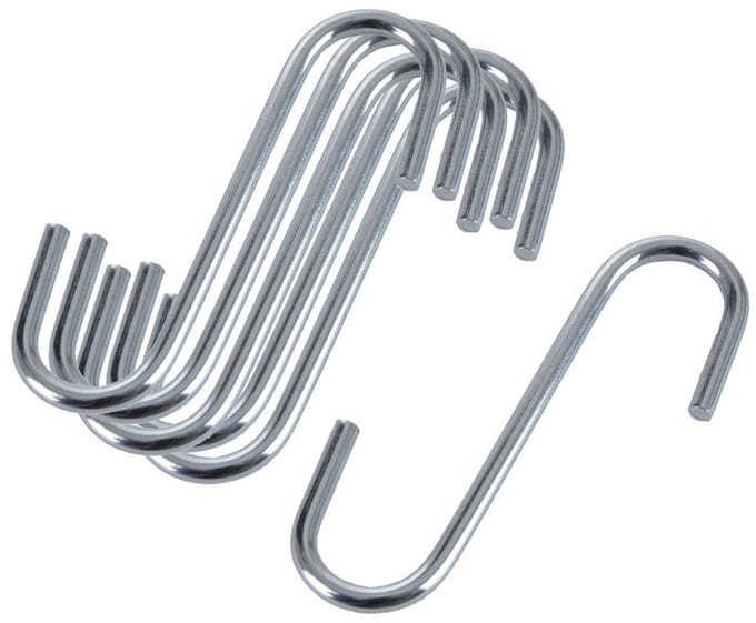 Orion - Roestvrijstalen Haken - 6x4,5 cm - Set van 6