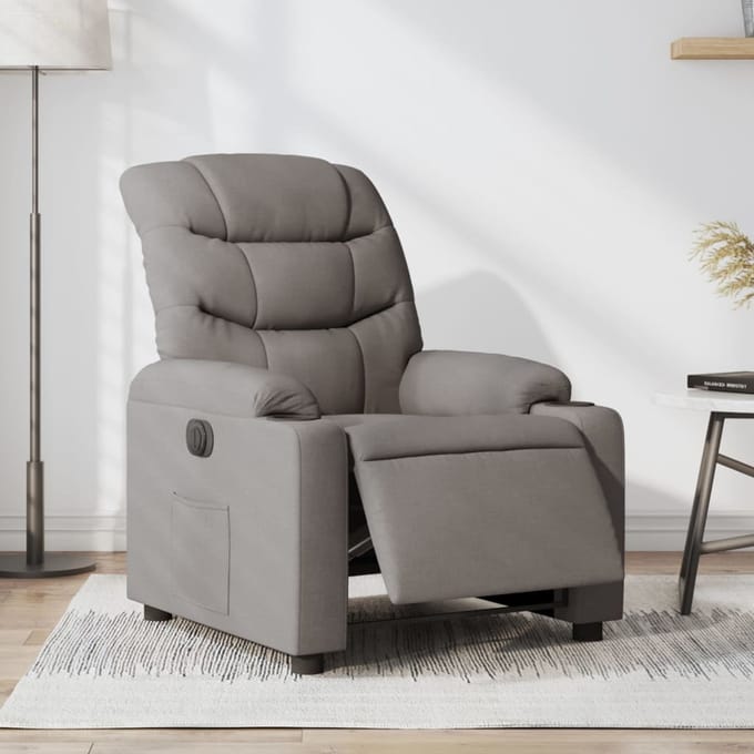 vidaXL - Fauteuil - verstelbaar - elektrisch - stof - taupe
