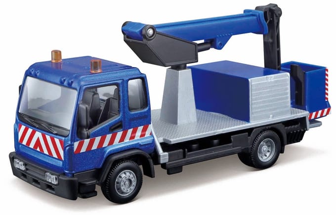 Bburago Truck - Modelauto - Schaal 25 CM - Blauw/Zilver