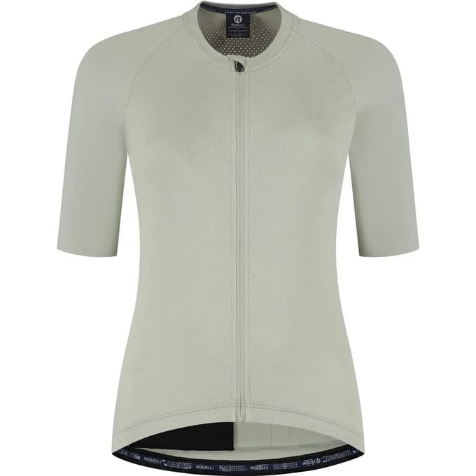Rogelli Essential II Dames Korte Mouw Fietsshirt - Lange Rits - Taupe