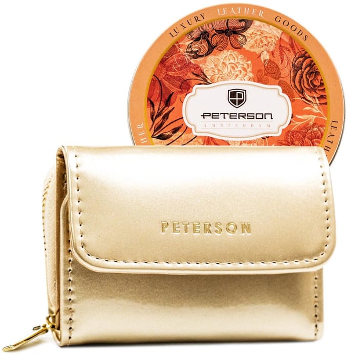 Peterson - Gouden Gelakte Portemonnee - RFID Blocking - Stijlvol Cadeau