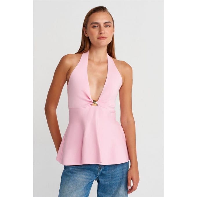 Naadloze Halter Peplum Blouse