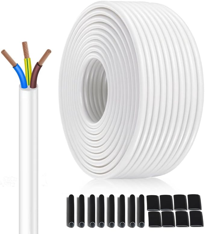 Flexibele Installatiekabel 3x0.75mm² - 50 Meter Wit - Stroomkabel voor Apparaten en Verlichting