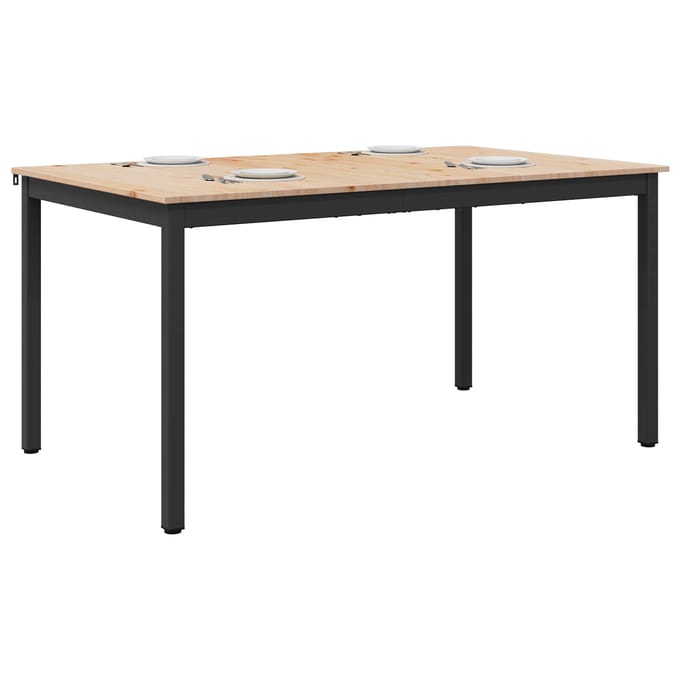 vidaXL - Eettafel - Naturel - 140 - x - 80 - x - 75 - cm - Massief - grenenhout