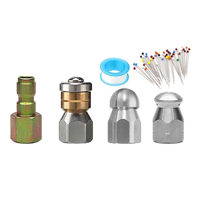 Kit de jet d'égout de 15 mètres M22 ?Kit de buses de jet haute pression pour tuyau de débouchage de drain de 14 pouces gray