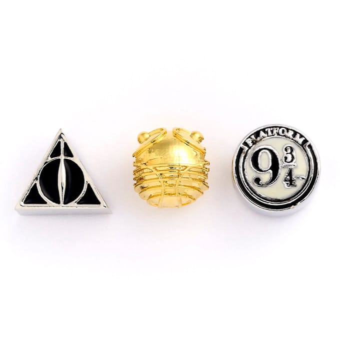 The Carat Shop - Harry Potter - Set met Bedels: Deadly Hallows - Golden Snitch - Platform 9 ¾