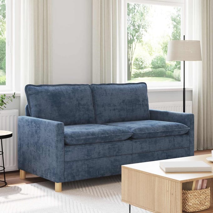 vidaXL - Bank - Blauw - 156 - x - 81 - x - 87,5 - cm - Polyester