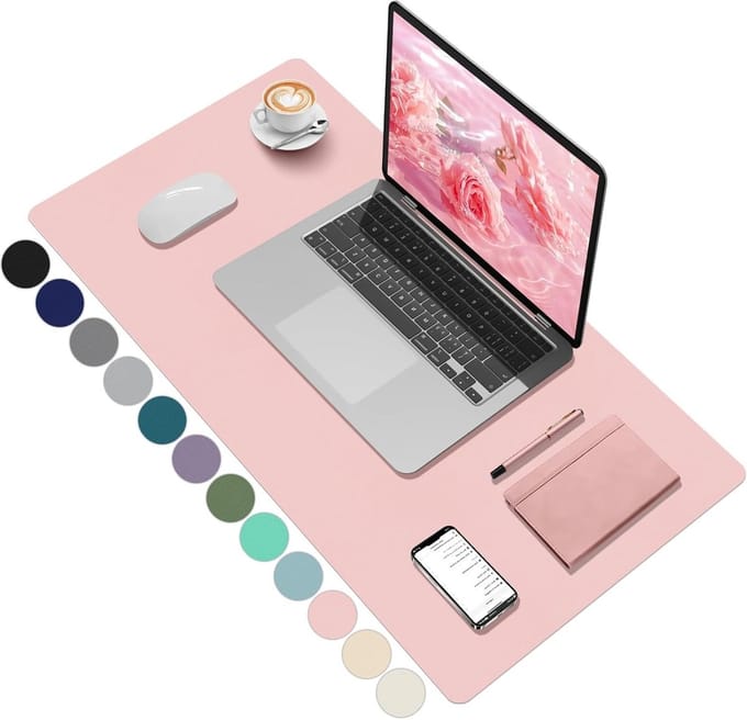 Stijlvol bureauonderlegger in roze, 80x40 cm - Perfect voor kantoor, studeren en creatief werk