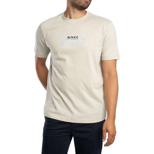 regular fit T-shirt van puur katoen model 'Te_LOGOTAPE'