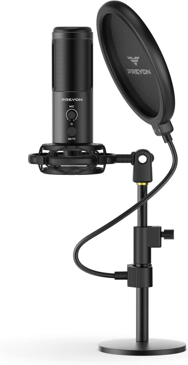 USB Condensator Microfoon met Anti-Schokbevestiging en Popfilter voor Gaming en Streaming