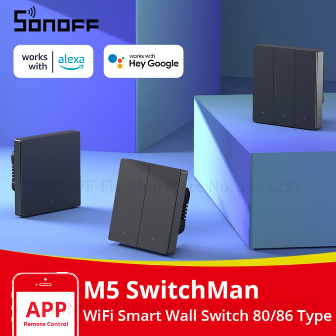 SONOFF M5 Matter 80/86 Type SwitchMan WIFI Slimme Wandcontactdoos Drukknop Schakelaar Frame R5 Afstandsbediening Voor Alexa Google Home M5-3C-80M