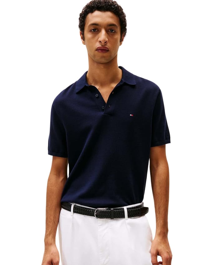 regular fit gebreid poloshirt van puur katoen