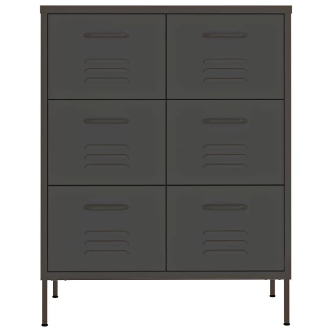 vidaXL - Ladekast - 80x35x101,5 - cm - staal - antracietkleurig