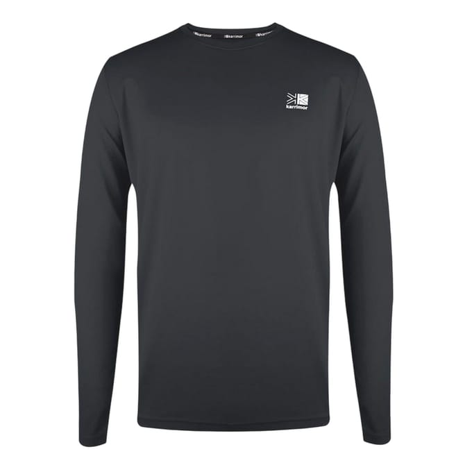 Karrimor Heren-T-shirt met lange mouwen en reflecterende details (Houtskool)