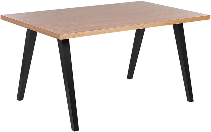LENISTER - Eettafel - Zwart/Lichte houtkleur - 90 x 150 cm - MDF