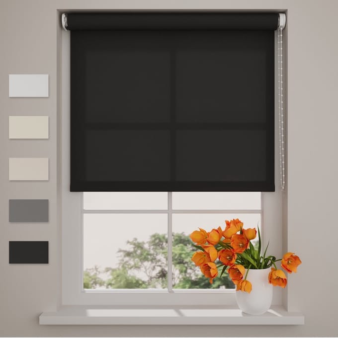 Rolgordijn Easy Lichtdoorlatend - Black - 150 x 190 cm