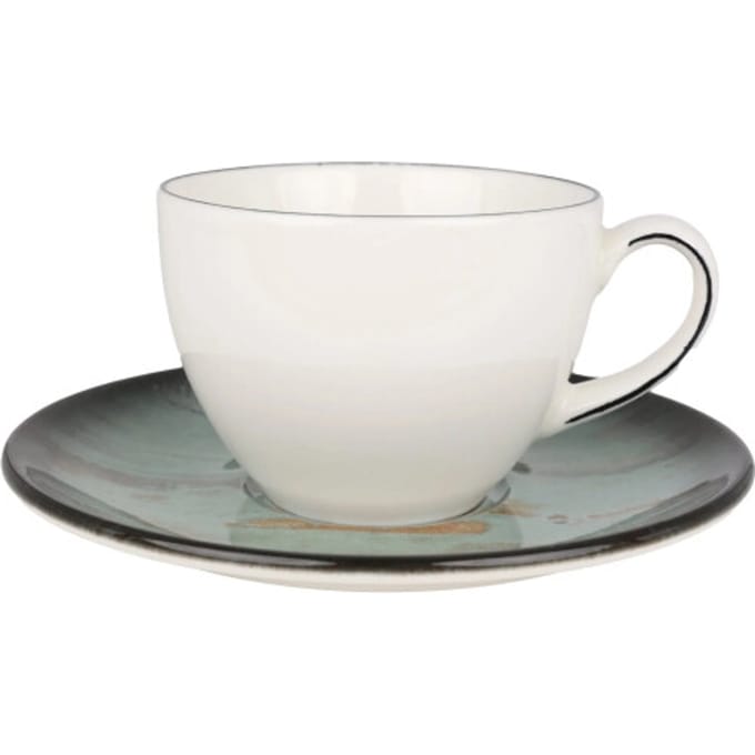Bonna Madera - Thee kopjes & schotel - 230 cc - Porselein - set van 6