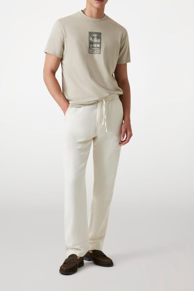 GUESS Ss Bsc Paradise Post Pasadena Stone Multi Taglia: S | Magliette basic Outlet | Uomo