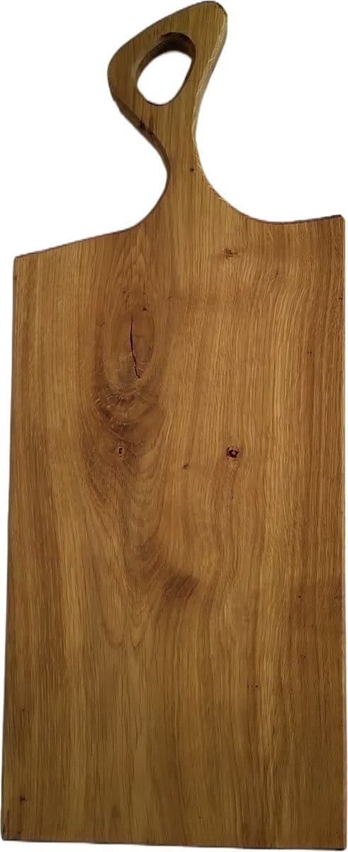 Stoere Borrelplank - Massief Eikenhout – 50cm Lang - organisch handvat